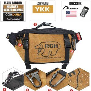 NWT! Rough Enough Tactical Crossbody/Shoulder Belt Bag made of Cordura & Canvas